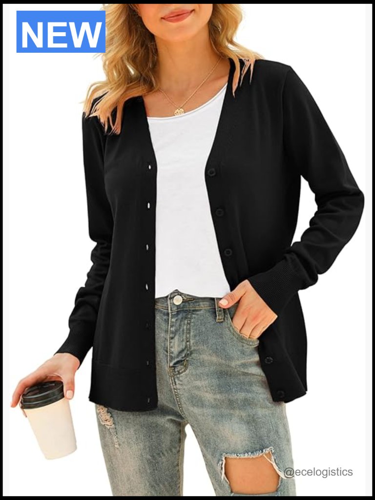 Sleeveless Cardigan Sweater Vest - V-Neck Knit Top With Pockets Office Layering
